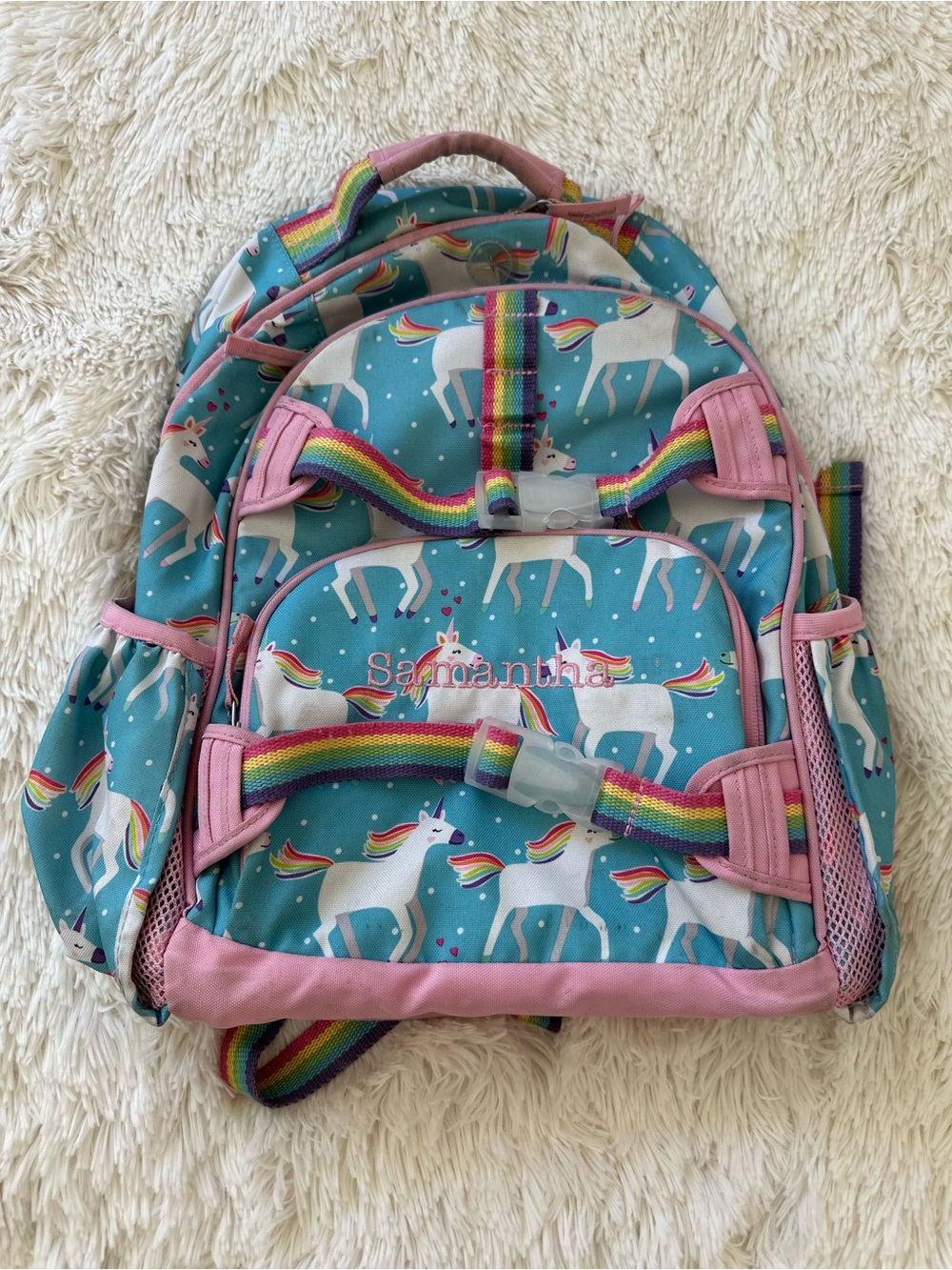 Pottery Barn Kids Unicorn Rainbow Backpack Girls Preschool Kindergarten School